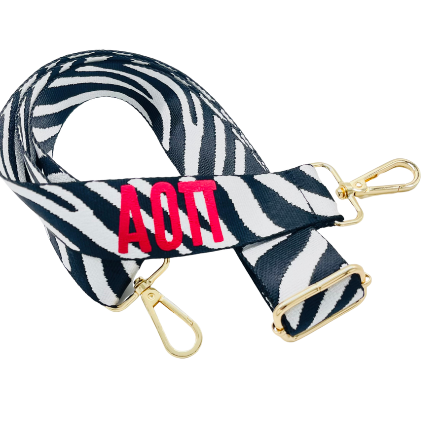 Alpha O - Sorority Purse Strap (in Zebra)