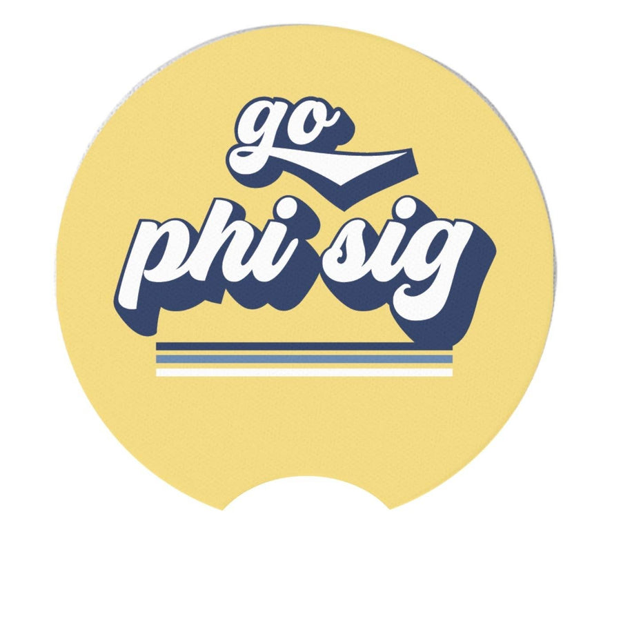 Phi Sig - Sorority Car Coasters - Go Design