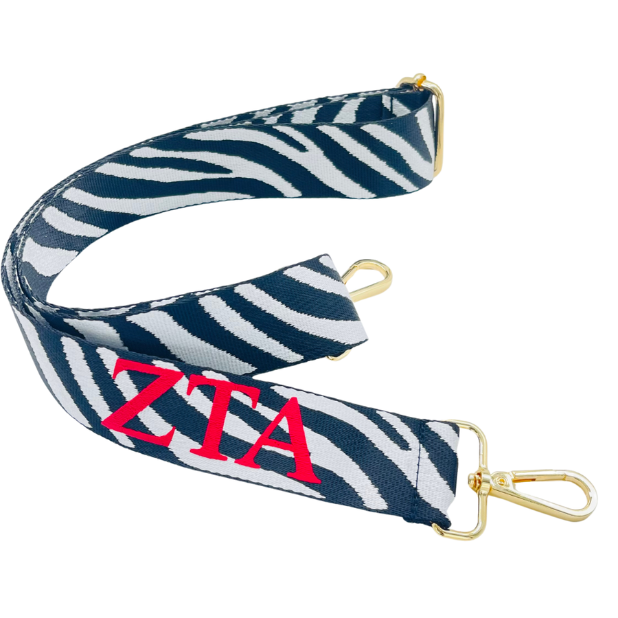 Zeta - Sorority Purse Strap (in Zebra)