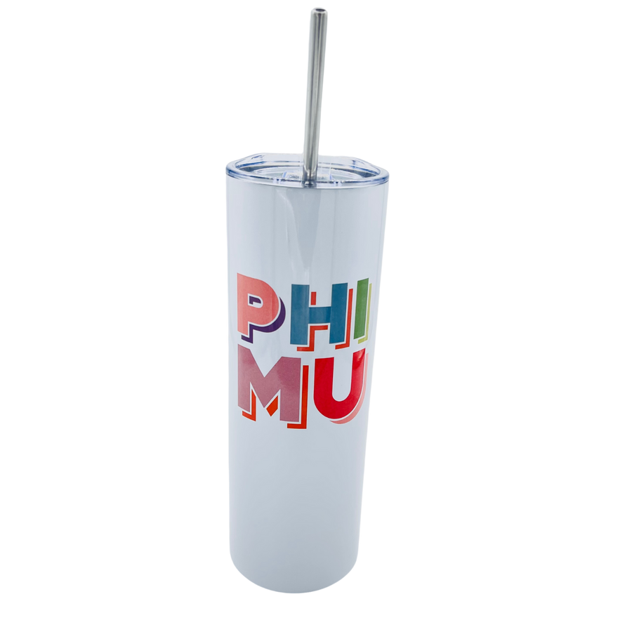 Phi Mu - Sorority Insulated Tumbler - Color Block Design