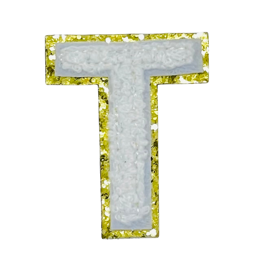 Tau - Chenille/Sequin Greek Letter Sticker Patch
