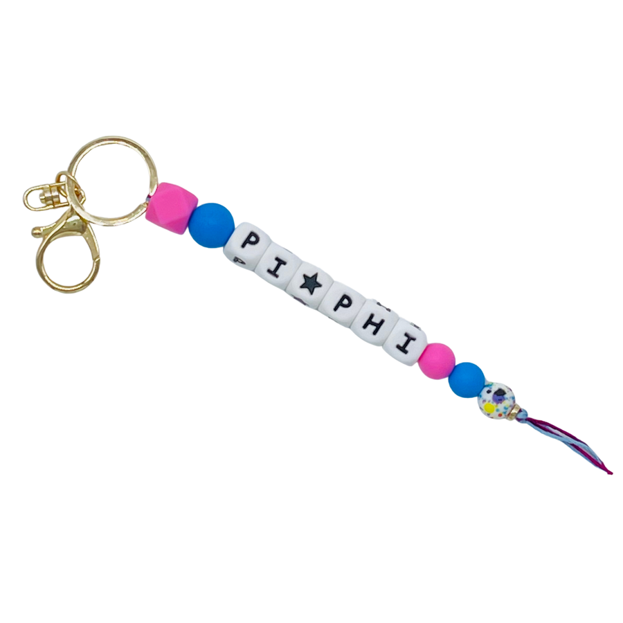 Silicone Beaded Keychain - Pi Beta Phi