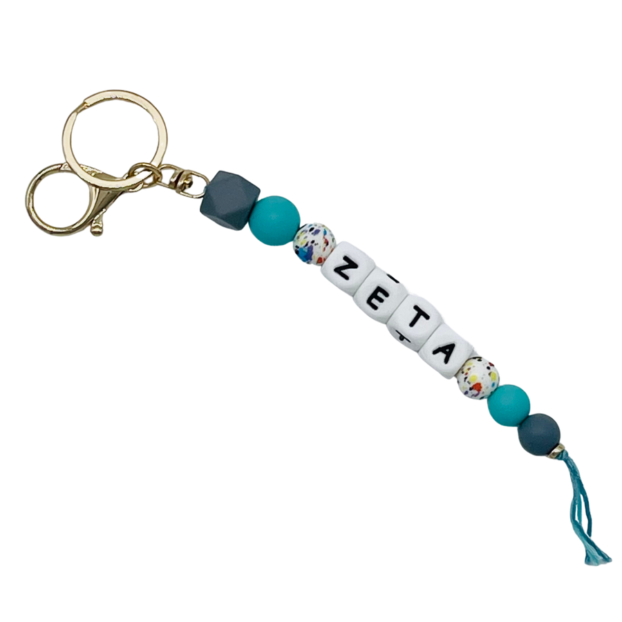 Silicone Beaded Keychain - Zeta Tau Alpha