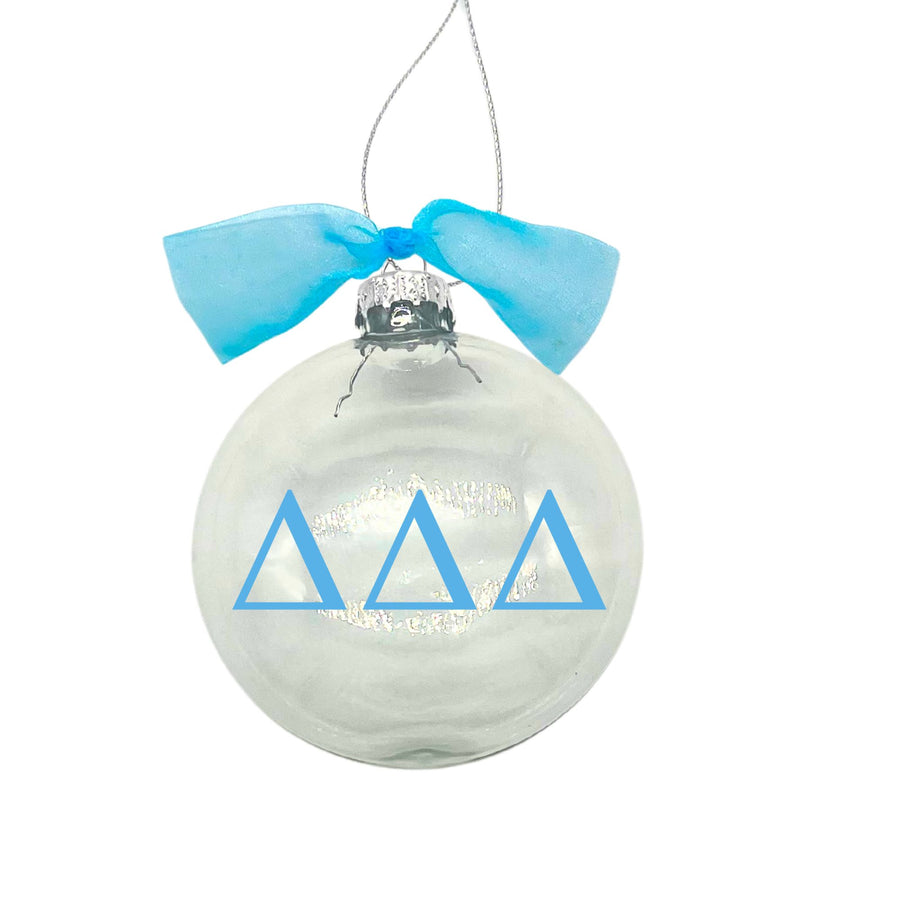 Delta Delta Delta - Sorority Greek Letter Ornament with Organza Bow