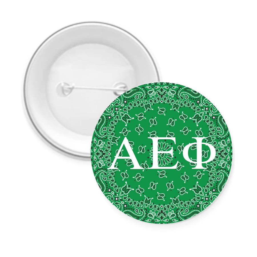Sorority Pin-back Buttons - Bandana with Greek Letters
