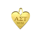 Sorority + Mom Engraved Acrylic Heart Charm