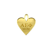 Sorority + Mom Engraved Acrylic Heart Charm