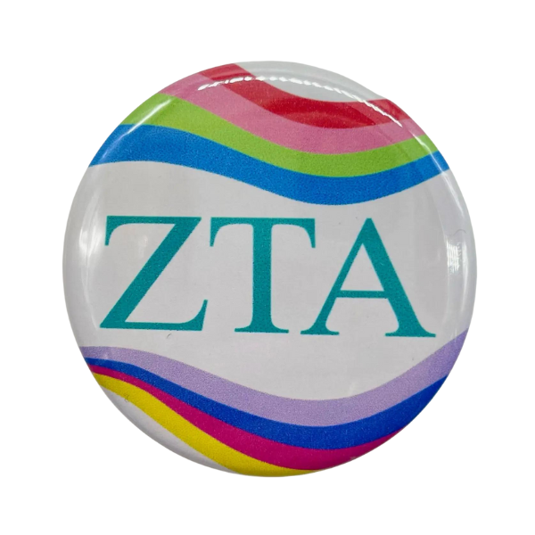 Zeta - Sorority Button - Retro Wave Design