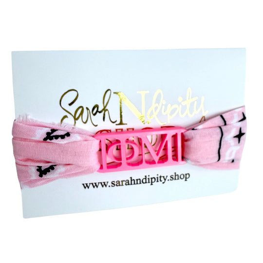 Phi Mu - Bandana Wrap w/ Metallic Acrylic Slide