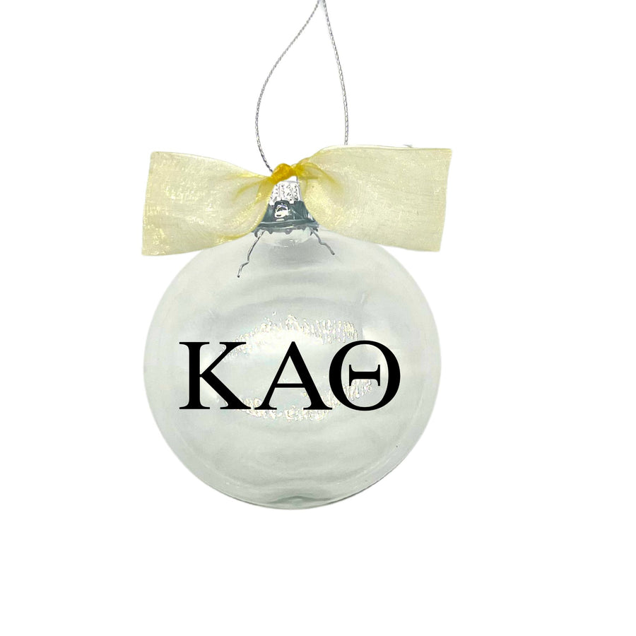 Kappa Alpha Theta - Sorority Greek Letter Ornament with Organza Bow