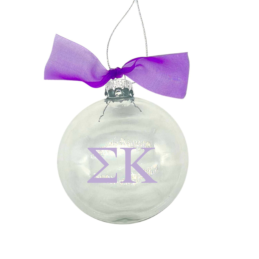 Sigma Kappa - Sorority Greek Letter Ornament with Organza Bow