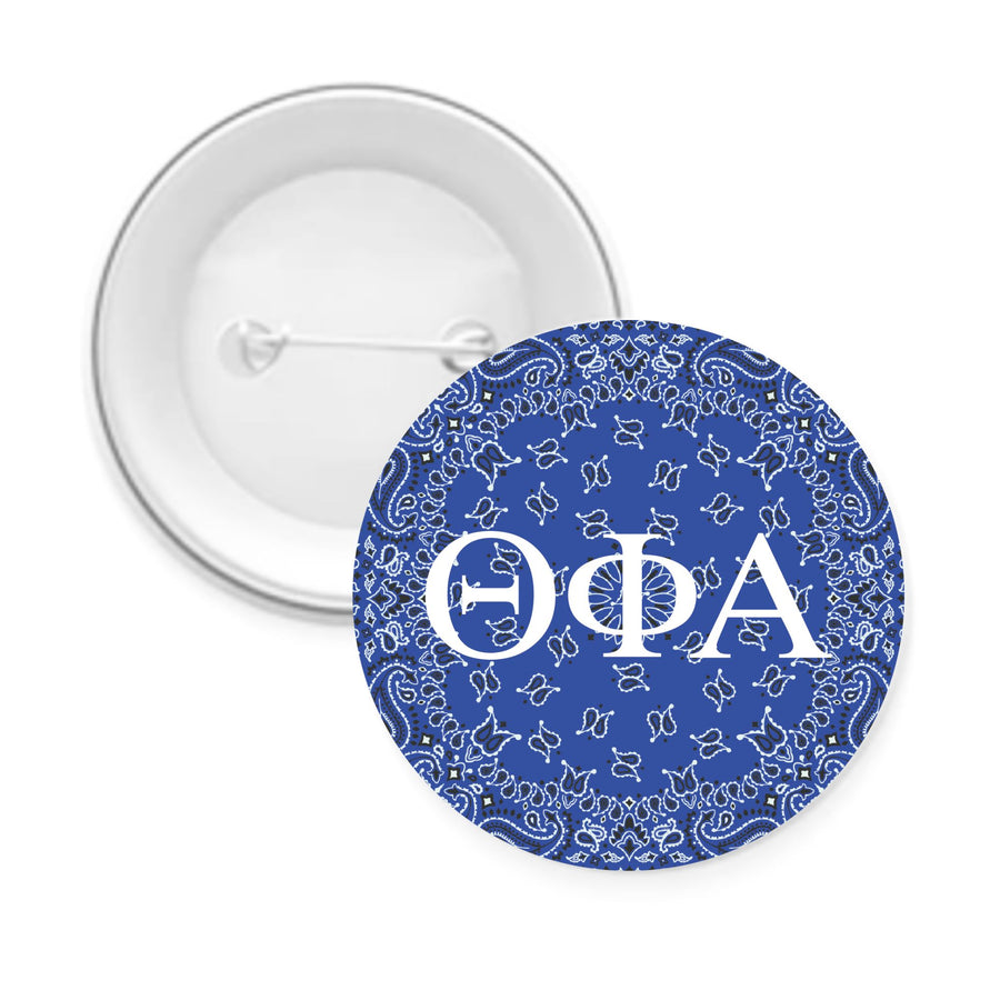 Sorority Pin-back Buttons - Bandana with Greek Letters