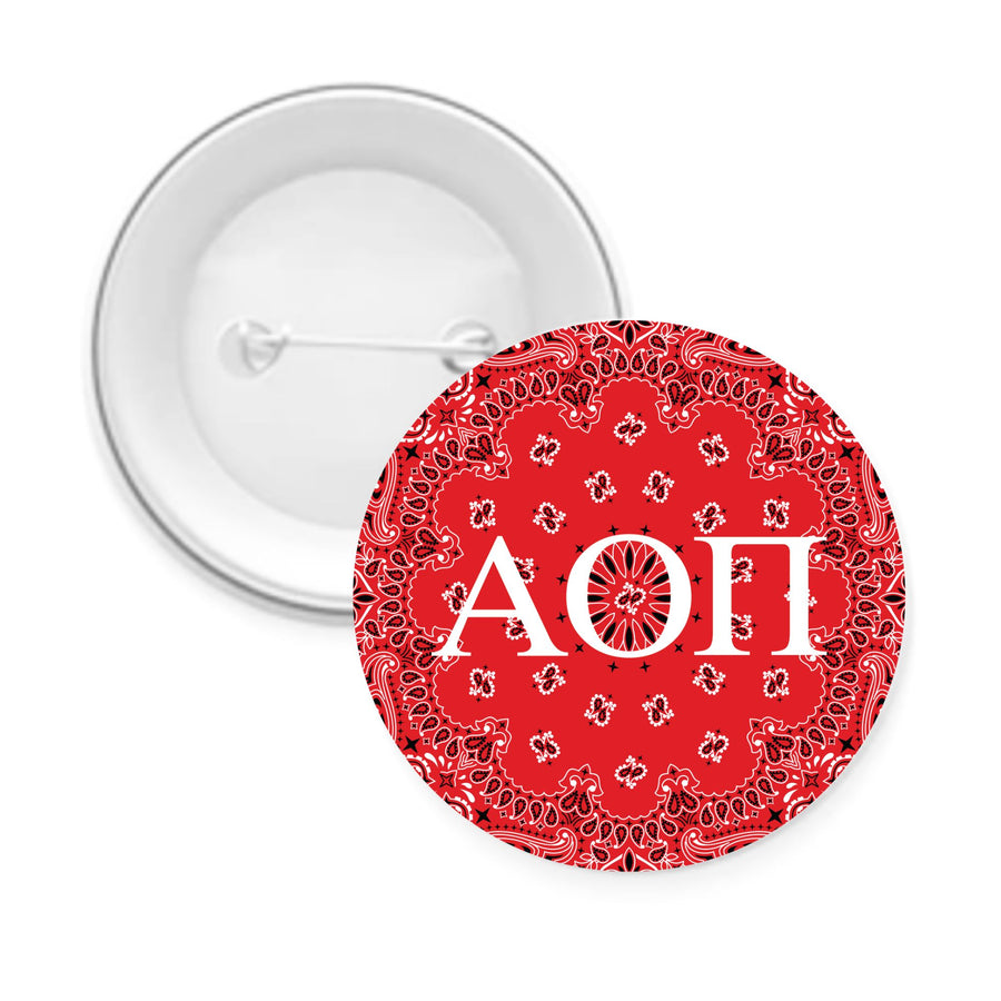 Sorority Pin-back Buttons - Bandana with Greek Letters