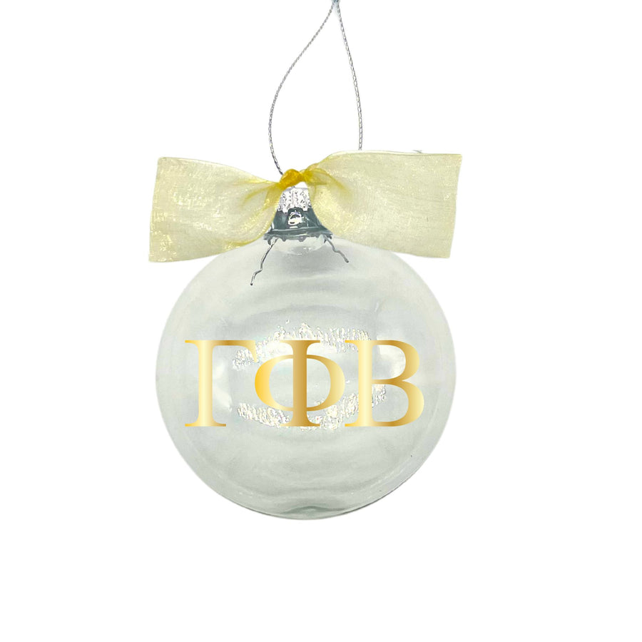 Gamma Phi Beta - Sorority Greek Letter Ornament with Organza Bow