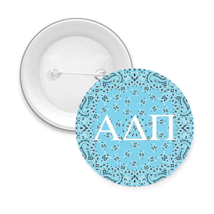 Sorority Pin-back Buttons - Bandana with Greek Letters