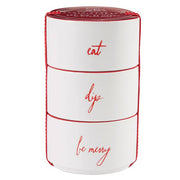 Face to Face Ceramic Bowls - Eat, Dip, Be Merry - Set of 3