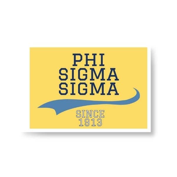 Phi Sig - Sorority Sticker - Collegiate Design