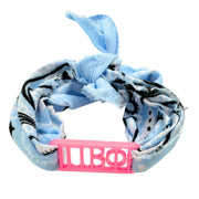 Pi Beta Phi - Bandana Wrap w/ Metallic Acrylic Slide
