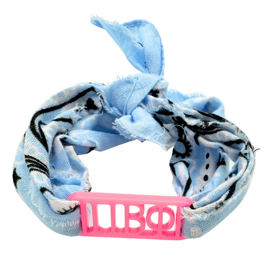 Pi Beta Phi - Bandana Wrap w/ Metallic Acrylic Slide