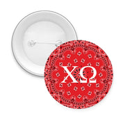 Sorority Pin-back Buttons - Bandana with Greek Letters