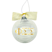 Phi Sigma Sigma - Sorority Greek Letter Ornament with Organza Bow