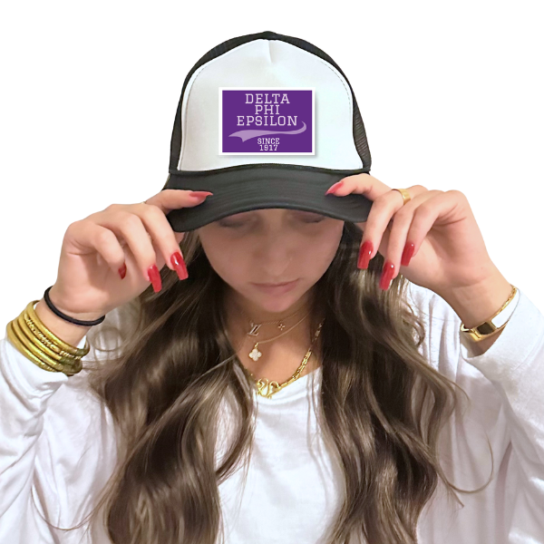 DPhiE - Sorority Trucker Hat w/ Patch - Collegiate Design