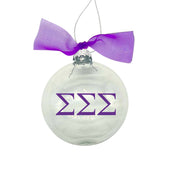 Sigma Sigma Sigma - Sorority Greek Letter Ornament with Organza Bow