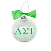 Alpha Sigma Tau - Sorority Greek Letter Ornament with Organza Bow