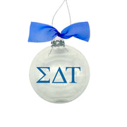 Sigma Delta Tau - Sorority Greek Letter Ornament with Organza Bow