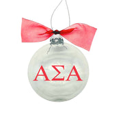 Alpha Sigma Alpha - Sorority Greek Letter Ornament with Organza Bow