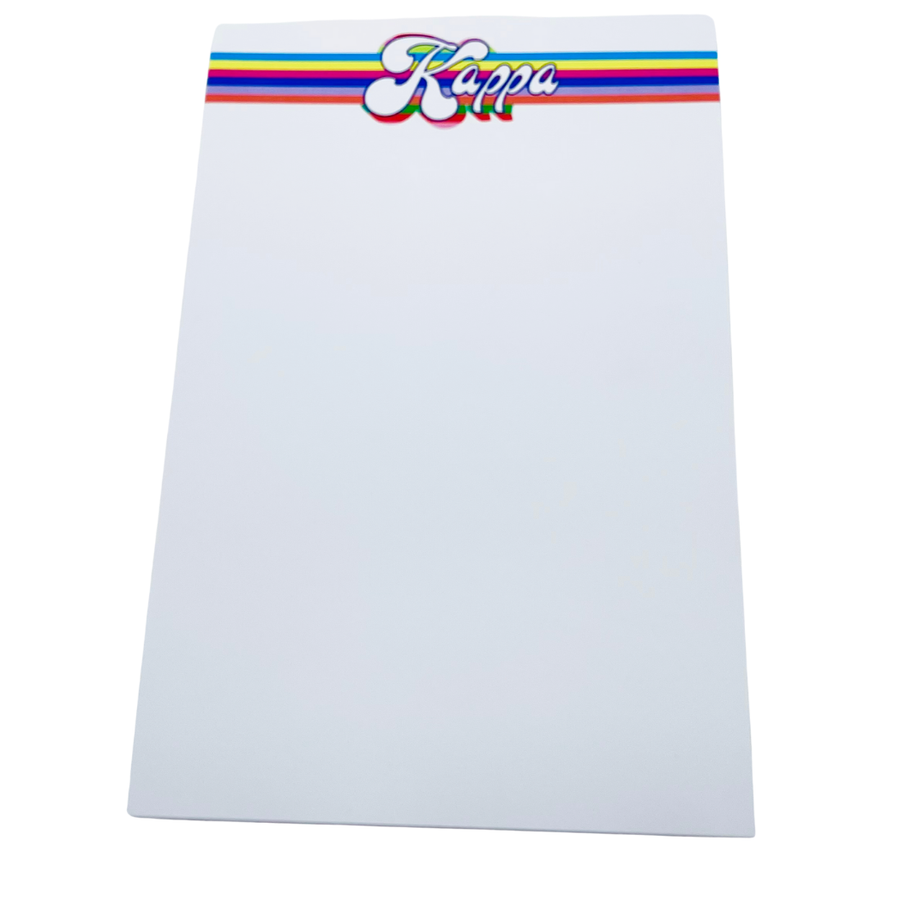 Kappa - Sorority Notepad - Retro Stripe Design