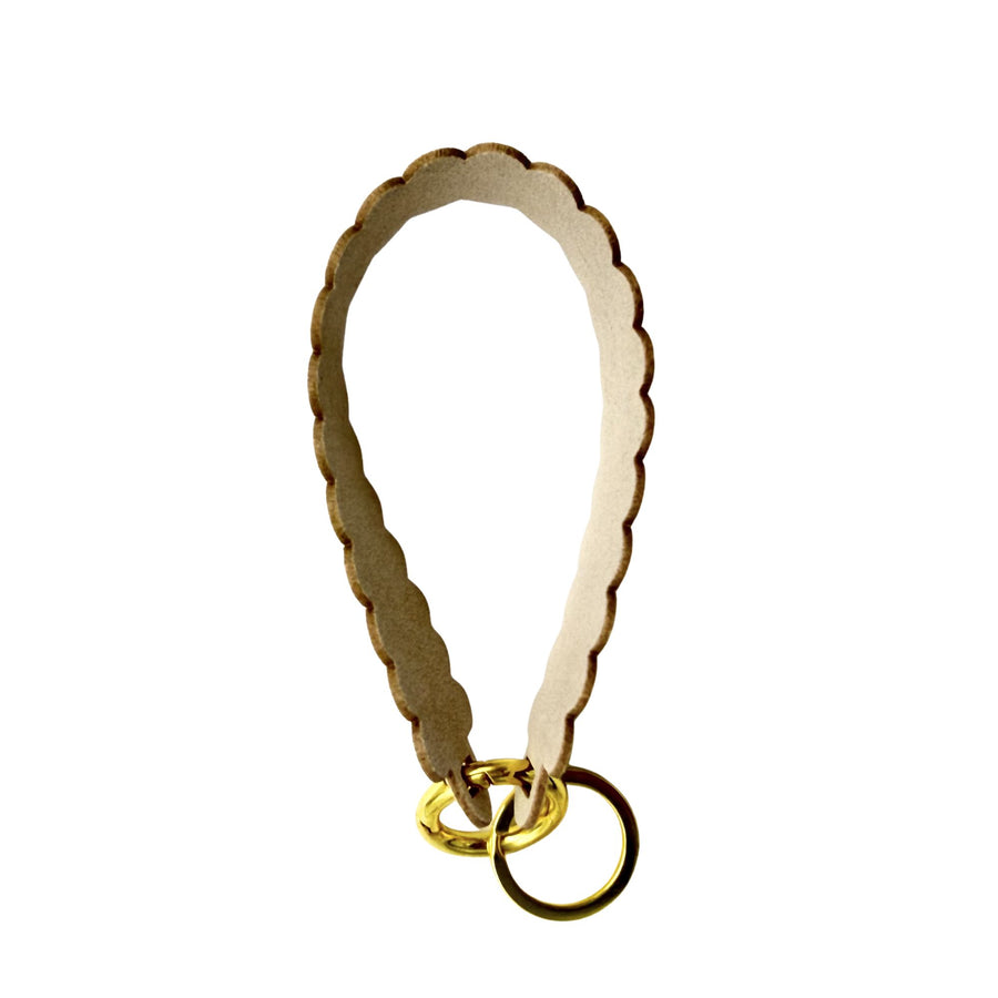 Alpha Chi Omega faux suede wristlet keychain in Kiwi