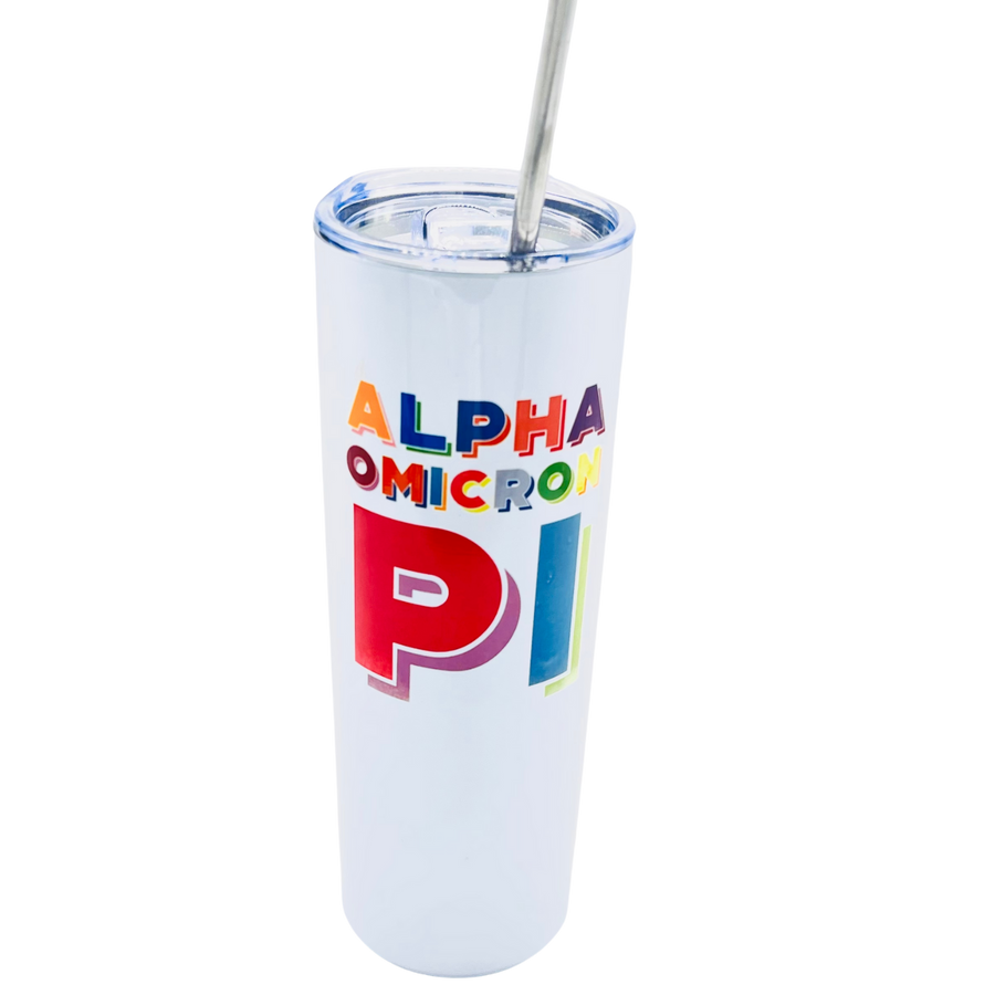 Alpha O - Sorority Insulated Tumbler - Color Block Design