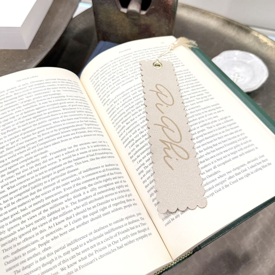 Sorority Scalloped Faux Suede Bookmarks