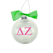 Delta Zeta - Sorority Greek Letter Ornament with Organza Bow