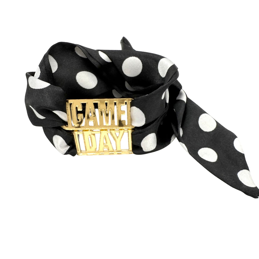 Game Day Tie Scarf with Gold Mirrored Slide