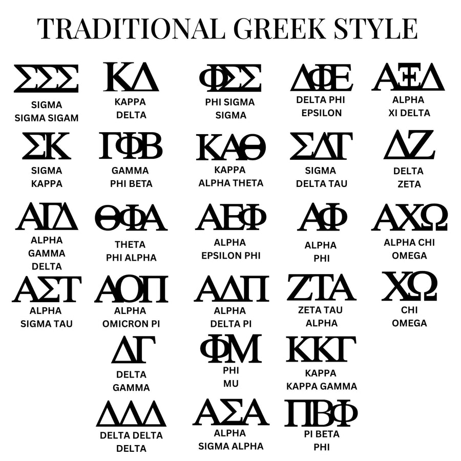 Sorority Acrylic Greek Letter Scented Reed Diffuser