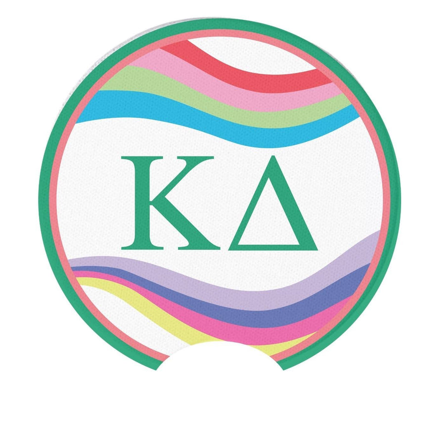 Kaydee - Sorority Car Coasters - Retro Wave Design