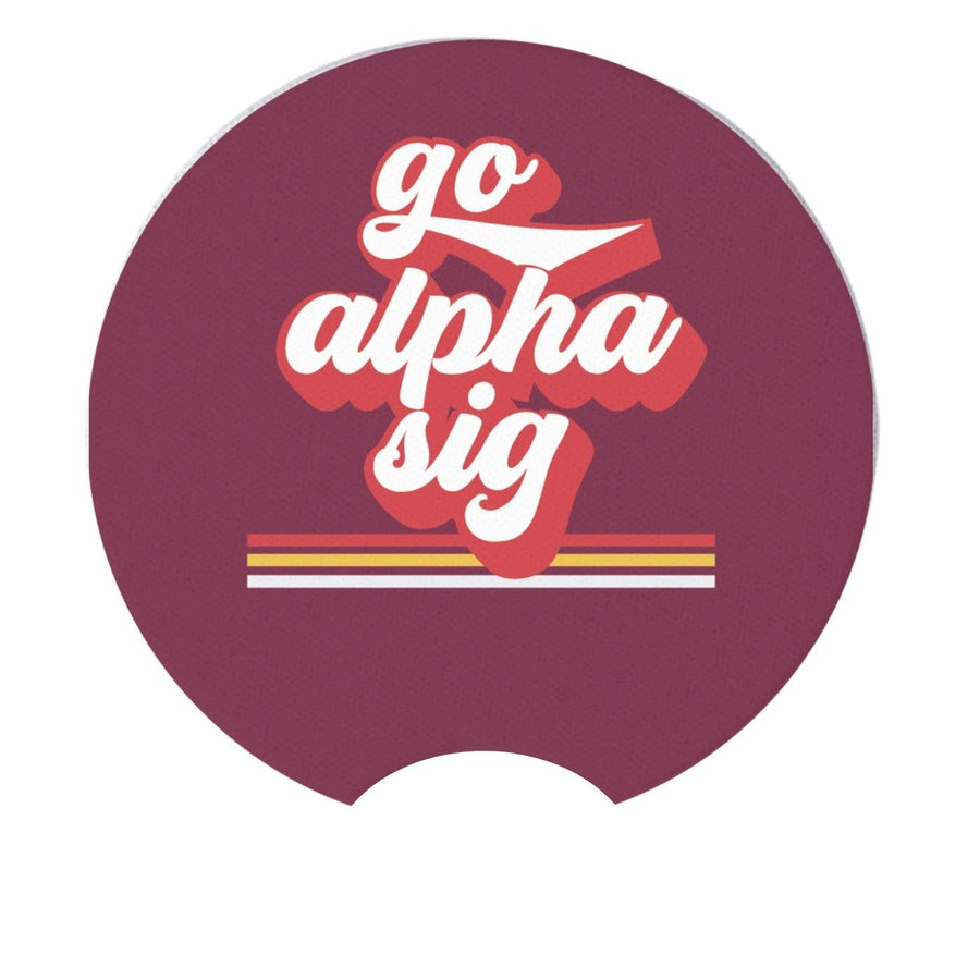 Alpha Sig - Sorority Car Coasters - Go Design