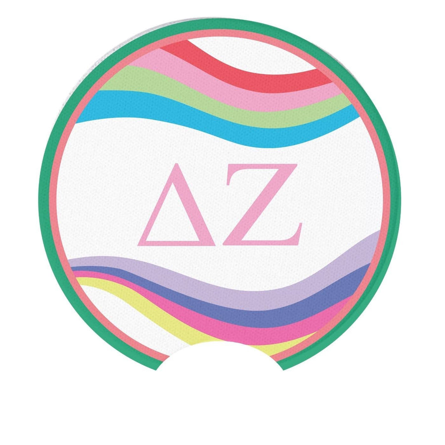 Dee Zee - Sorority Car Coasters - Retro Wave Design