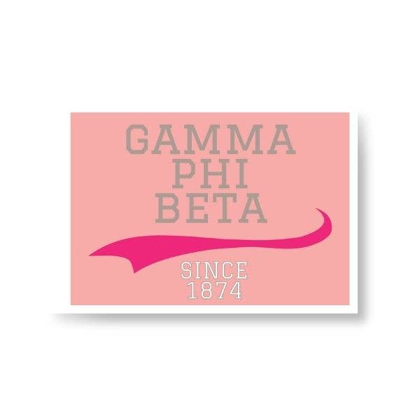 Gamma Phi - Sorority Sticker - Collegiate Design
