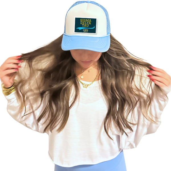 Sig Delt - Sorority Trucker Hat w/ Patch - Collegiate Design