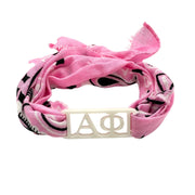 Alpha Phi - Bandana Wrap w/ Metallic Acrylic Slide