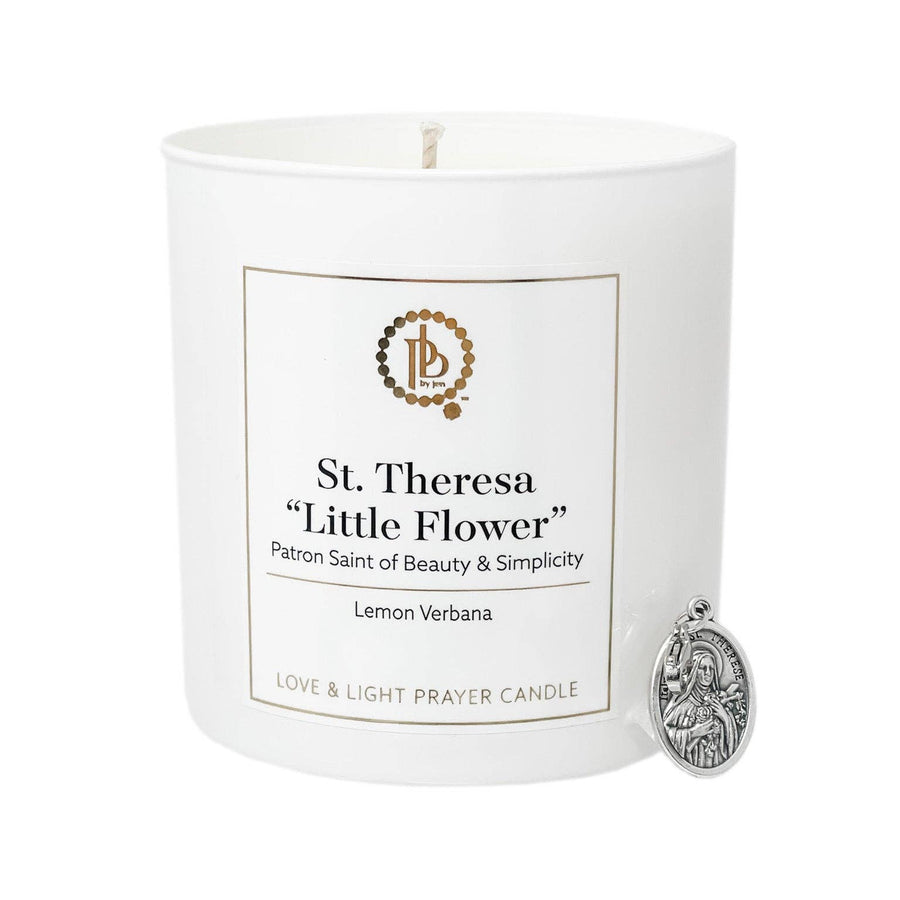 Love & Light Prayer Candle - St. Theresa " Little Flower"