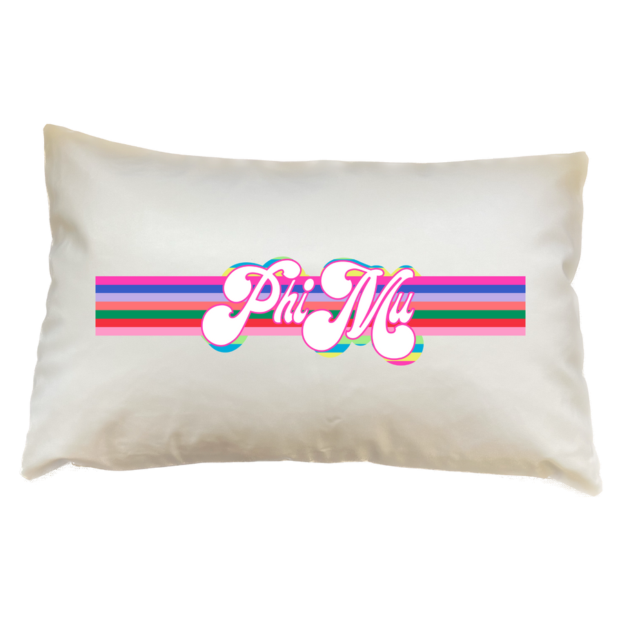 Phi Mu - Sorority Retro Stripe Pillow