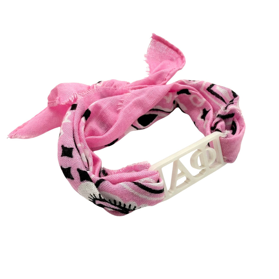 Alpha Phi - Bandana Wrap w/ Metallic Acrylic Slide