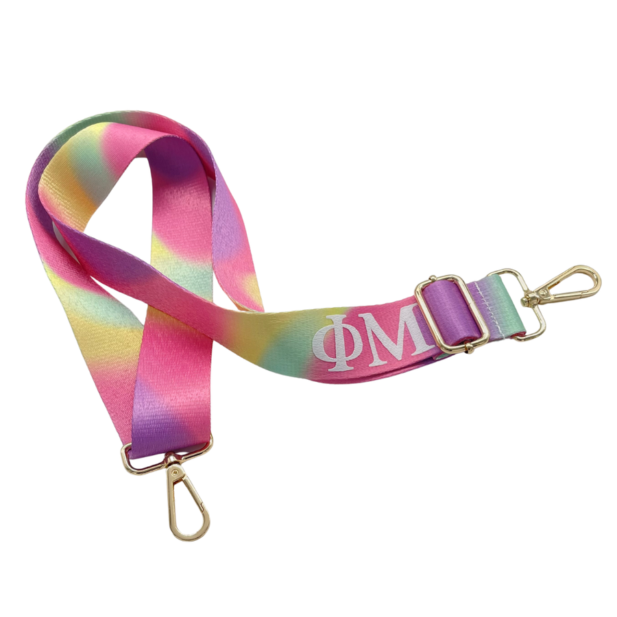 Phi Mu - Sorority Purse Strap (in Tie-Dye)