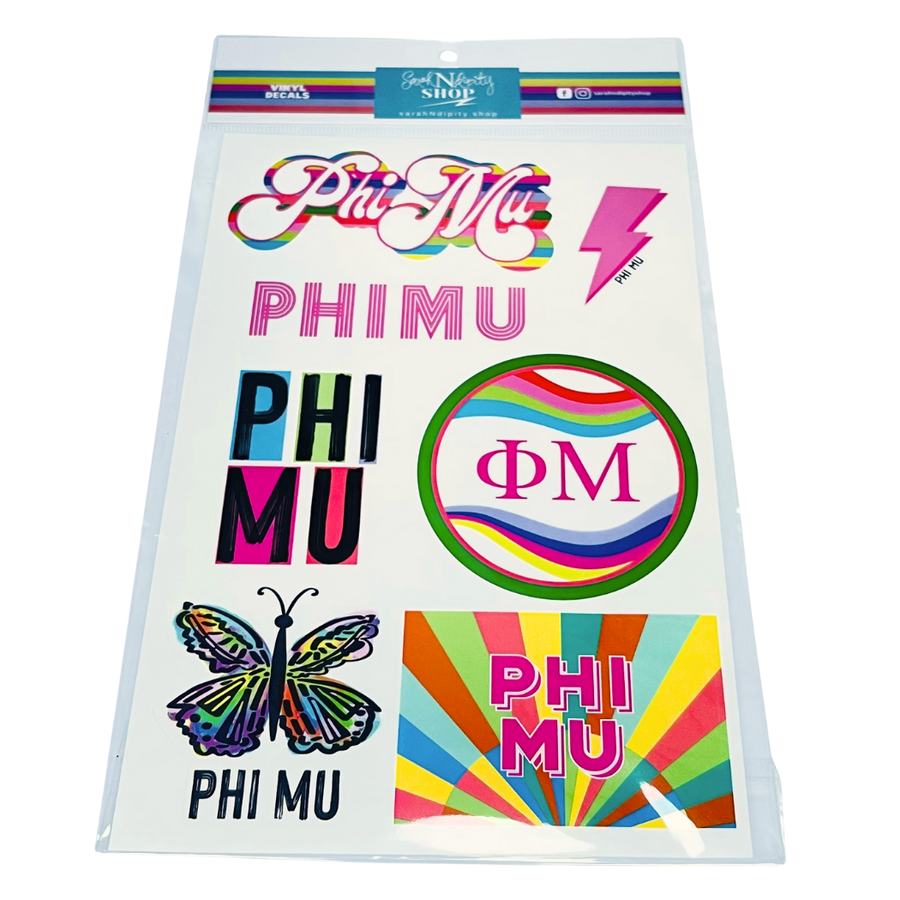 Phi Mu - Sorority Vinyl Decal Sheets