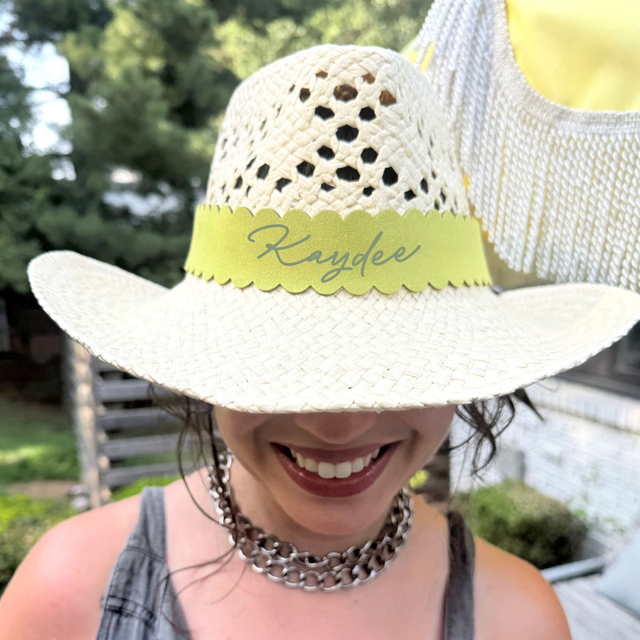 Sorority Scalloped Faux Suede and Satin Scarf Bands