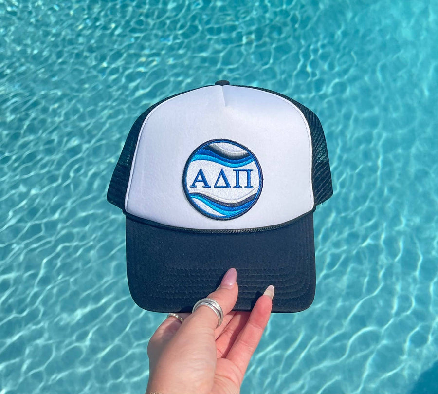 ADPi - Sorority Trucker Hat w/ Embroidered Retro Wave Patch